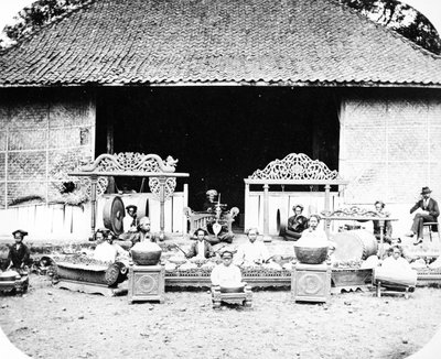 Banda de príncipes nativos, Java, c.1870s de European Photographer